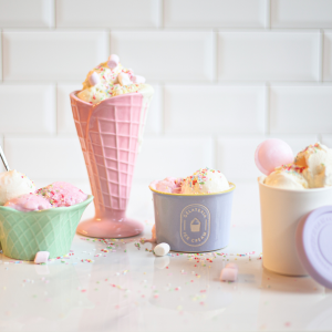 Coffret de 4 coupes à glaces et 4 cuillères, GELATERIA