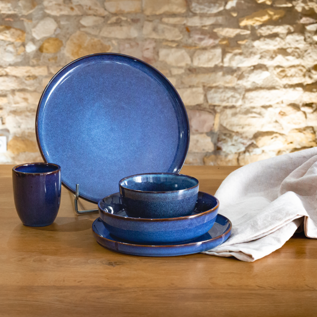 Lot de 6 grandes assiettes, BLUE MOON