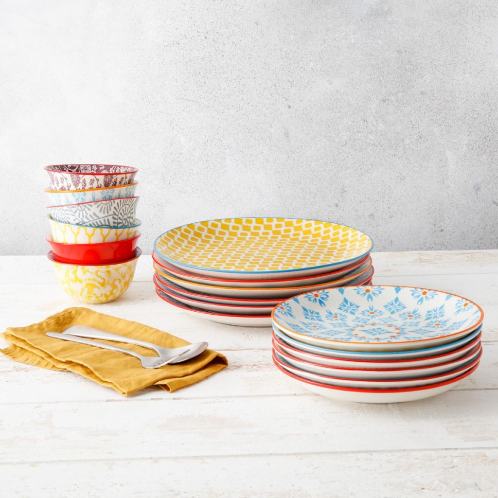 Lot de 6 grandes assiettes design 1, SABAE
