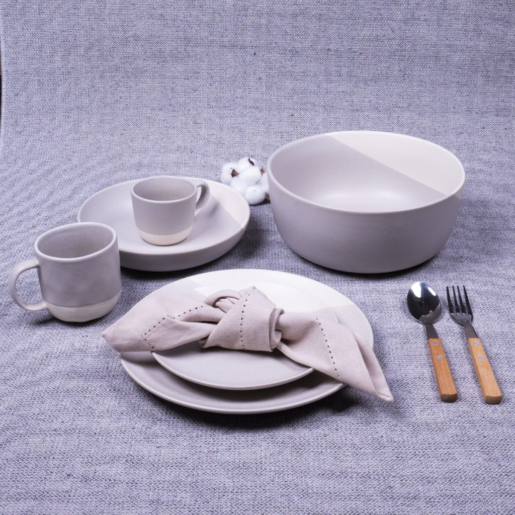 Lot de 6 grandes assiettes, TERRE DE SIENNE