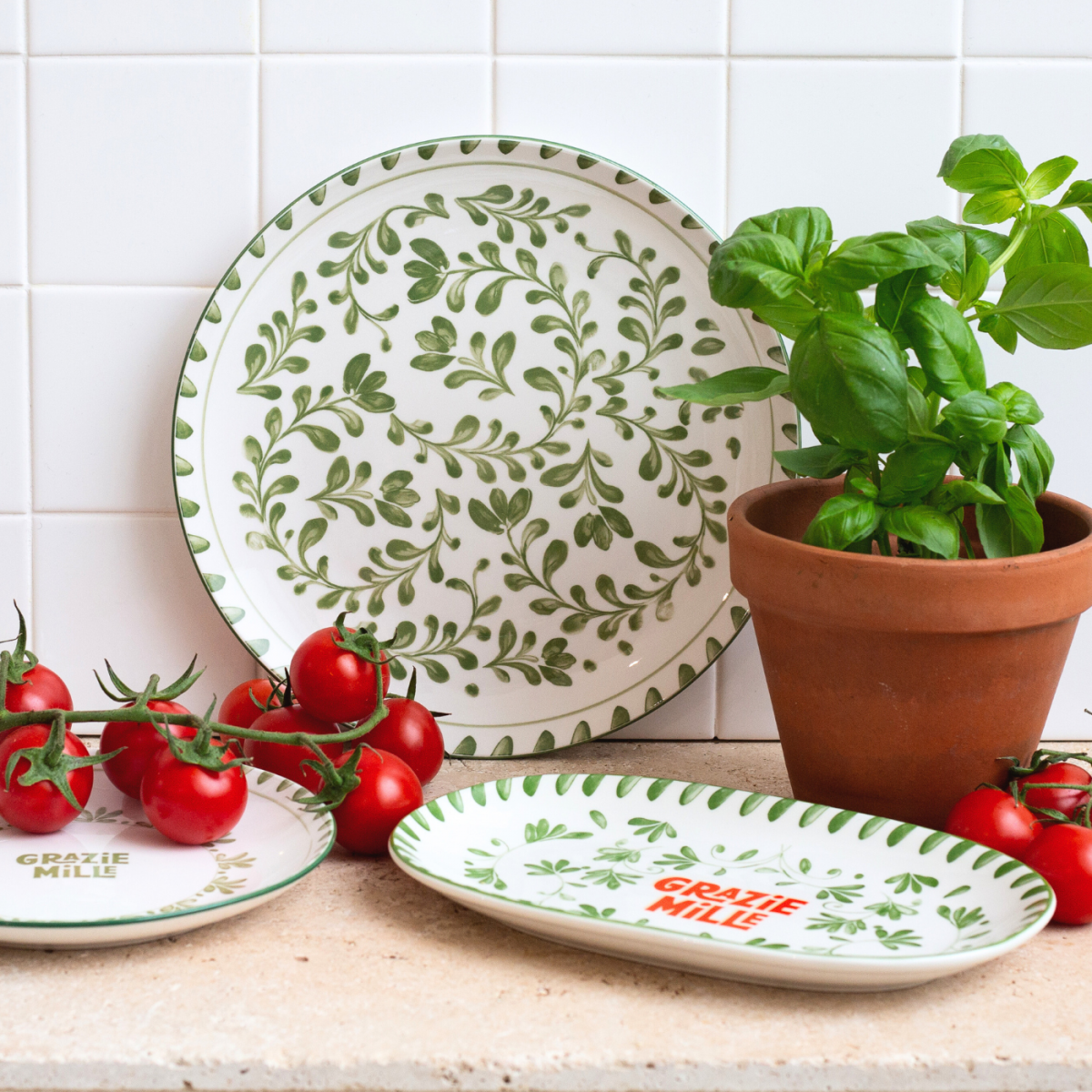 Lot de 6 grandes assiettes, TRATTORIA